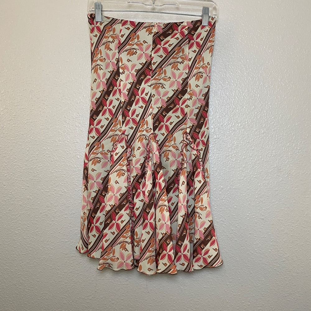 Y2K Brown Midi Skirt PP Ruffle Fairycore Fairy Grunge 2000s Vintage Festival